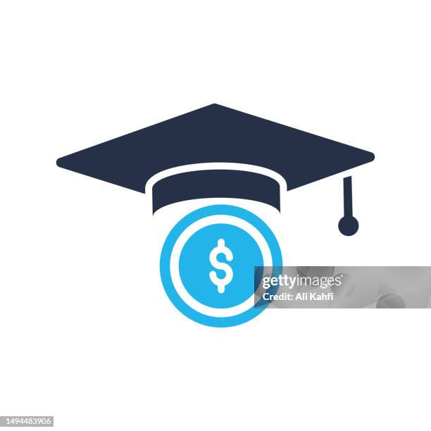 ilustraciones, imágenes clip art, dibujos animados e iconos de stock de icono de educación pagada - pago de matrícula