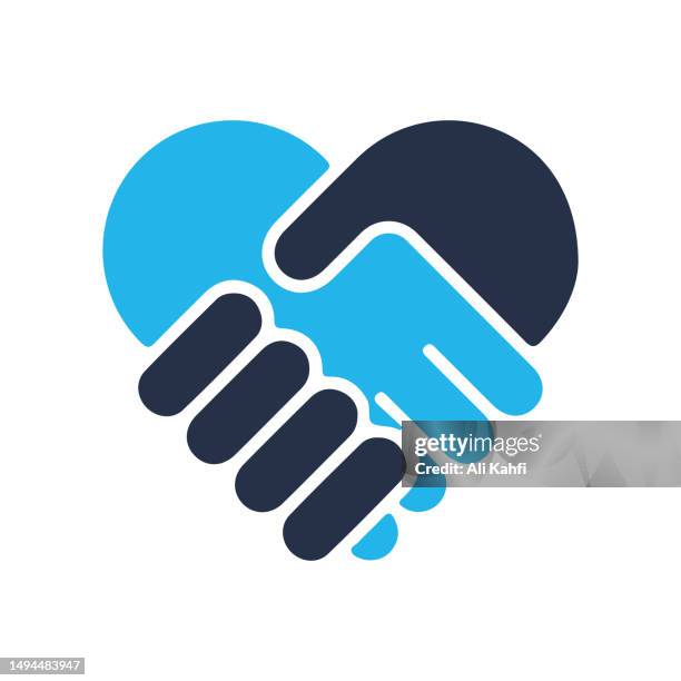 handshake icon - teamwork logo stock illustrations