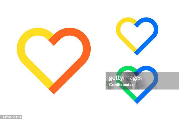 heart shape love icon - heart logo stock illustrations