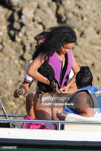 Rihanna is seen on July 28, 2012 in Portofino, Italy.