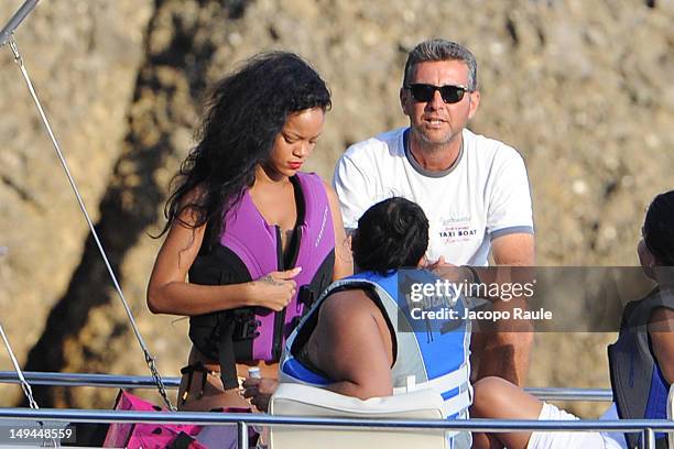 Rihanna is seen on July 28, 2012 in Portofino, Italy.