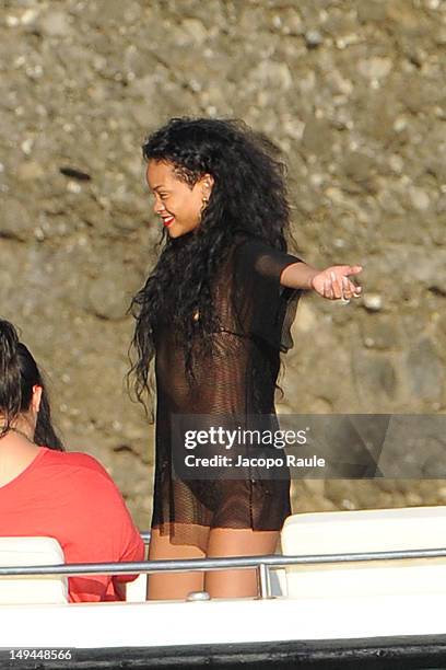 Rihanna is seen on July 28, 2012 in Portofino, Italy.