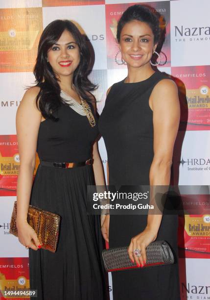 Neha Lulla and Gul Panag attend the 10th Annual Gemfields and Nazraana Retail Jeweller India Awards on July 19, 2014 in Mumbai, India