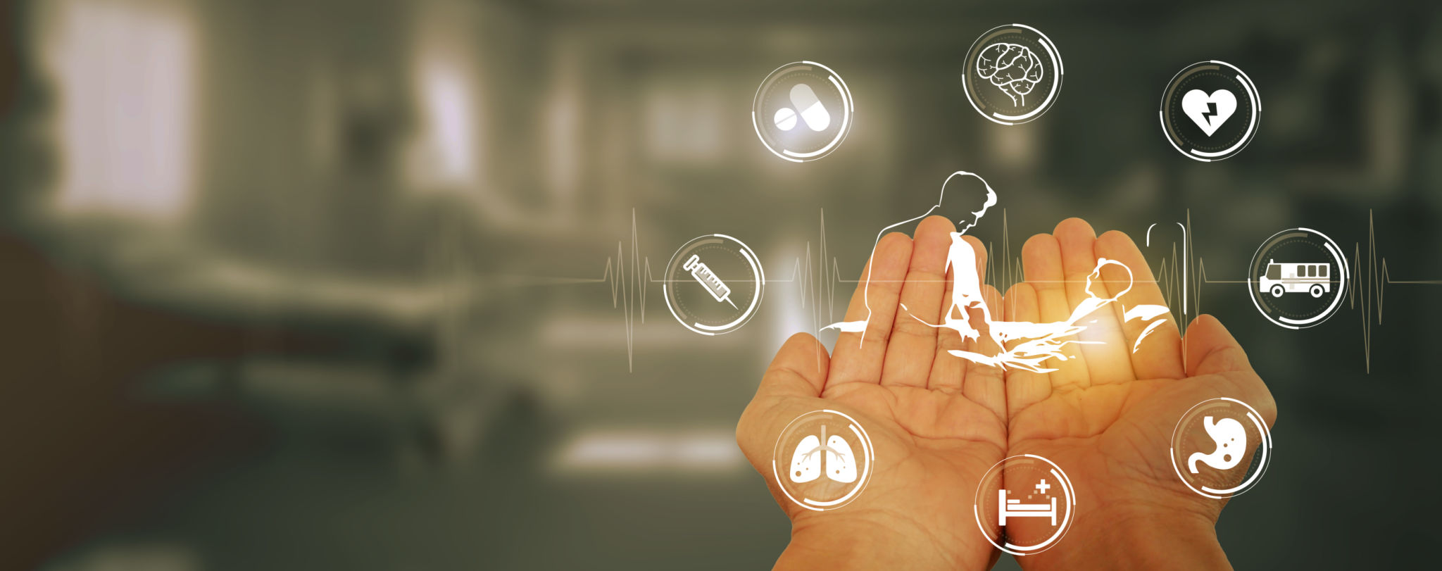 Patient Centered or Person-Centered Approach: Hands with Doctor and Patient Talking Surrounded by Medical and Healthcare Icons. Collaborative Care with Healthcare Professionals. Patient Centered or Person-Centered Approach: Hands with Doctor and Patient Talking Surrounded by Medical and Healthcare Icons. Collaborative Care with Healthcare Professionals.