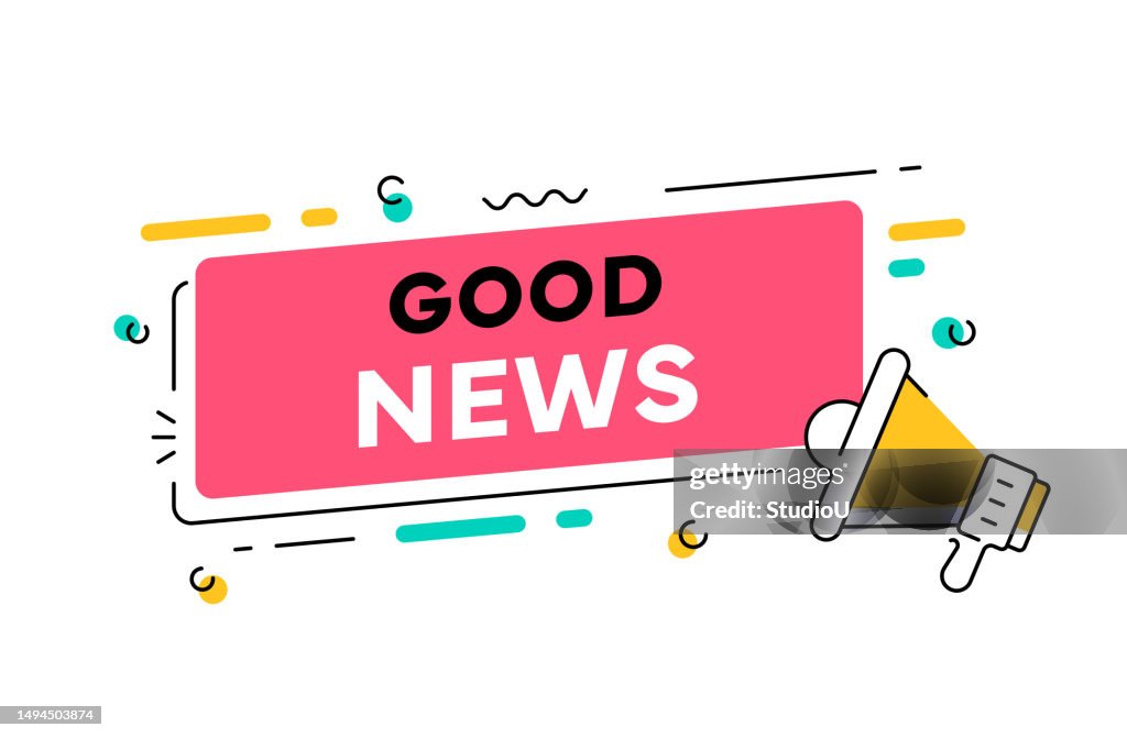 Modello per banner "Buone notizie" con megafono