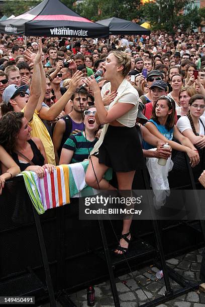 Berg of the band JJAMZ performs at the Radio 104.5 Third Summer Block Party at The Piazza At Schmidt's July 28, 2012 in Philadelphia, Pennsylvania.