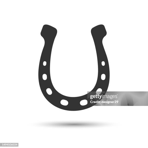 ilustrações de stock, clip art, desenhos animados e ícones de horseshoe icon. - horseshoe