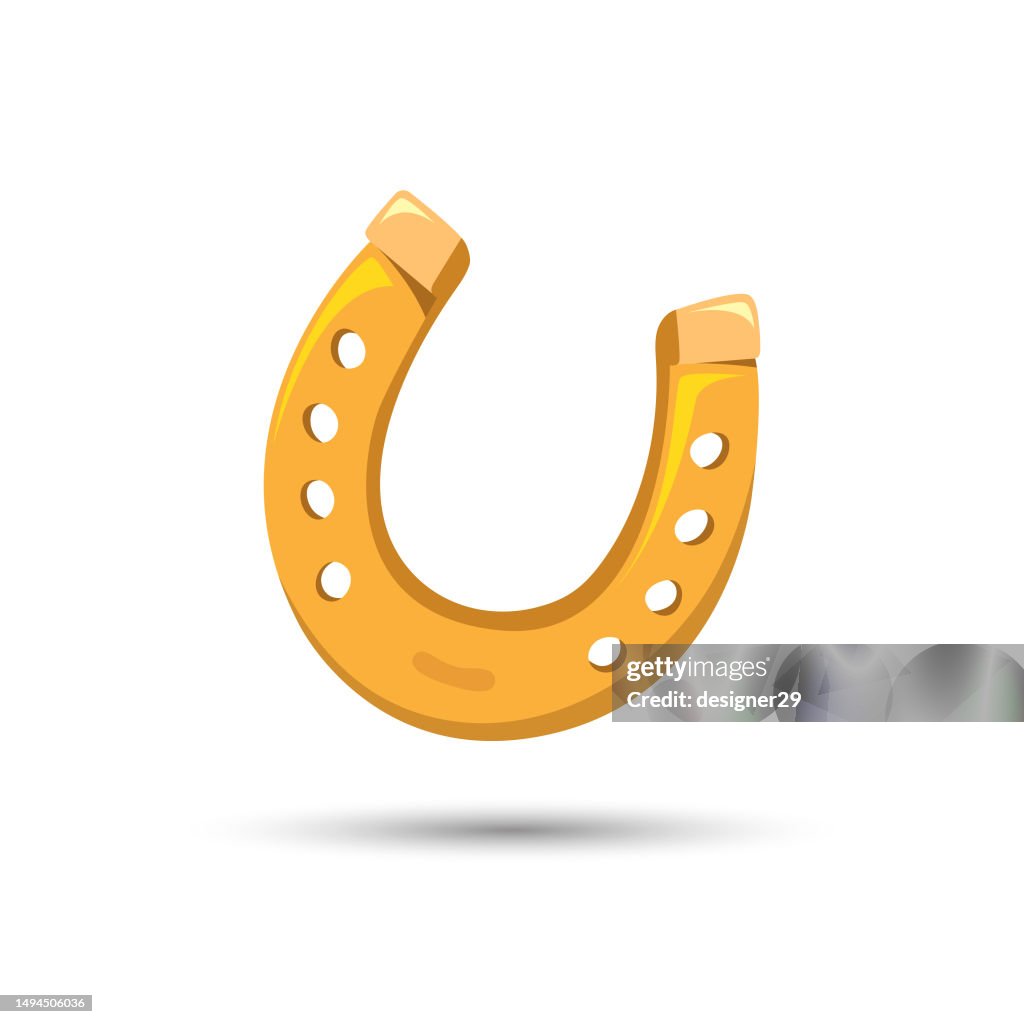 Horseshoe Icon Flat Design.