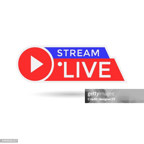 live stream icon vector design on white background. - live streaming vector logo stock illustrations