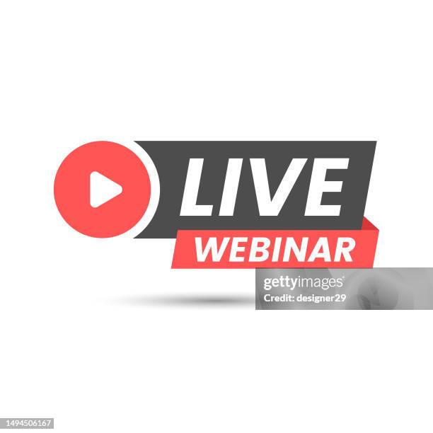 stockillustraties, clipart, cartoons en iconen met live webinar icon vector design on white background. - live evenement