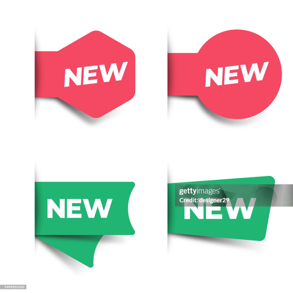 New Tag Icon Set Vector Design on White Background.
