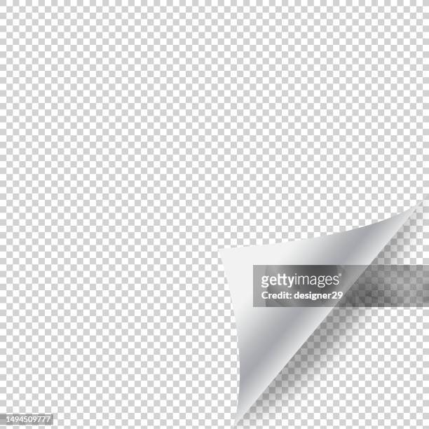 rolled paper vector design on transparent background. - book page stock illustrations