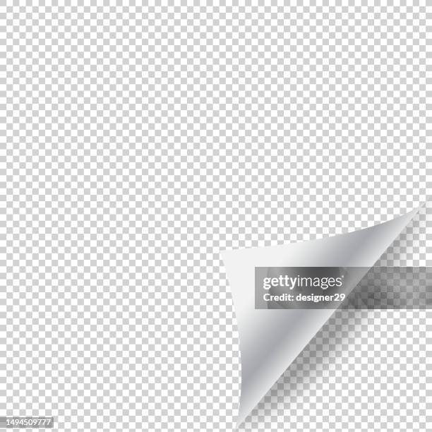 rolled paper vector design on transparent background. - turning stock illustrations