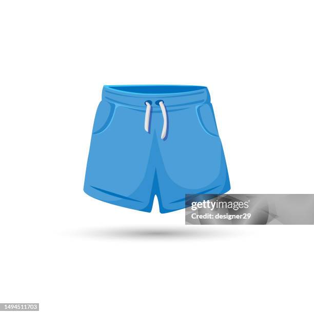 ilustrações, clipart, desenhos animados e ícones de design vetorial de ícone de shorts. - calções azuis