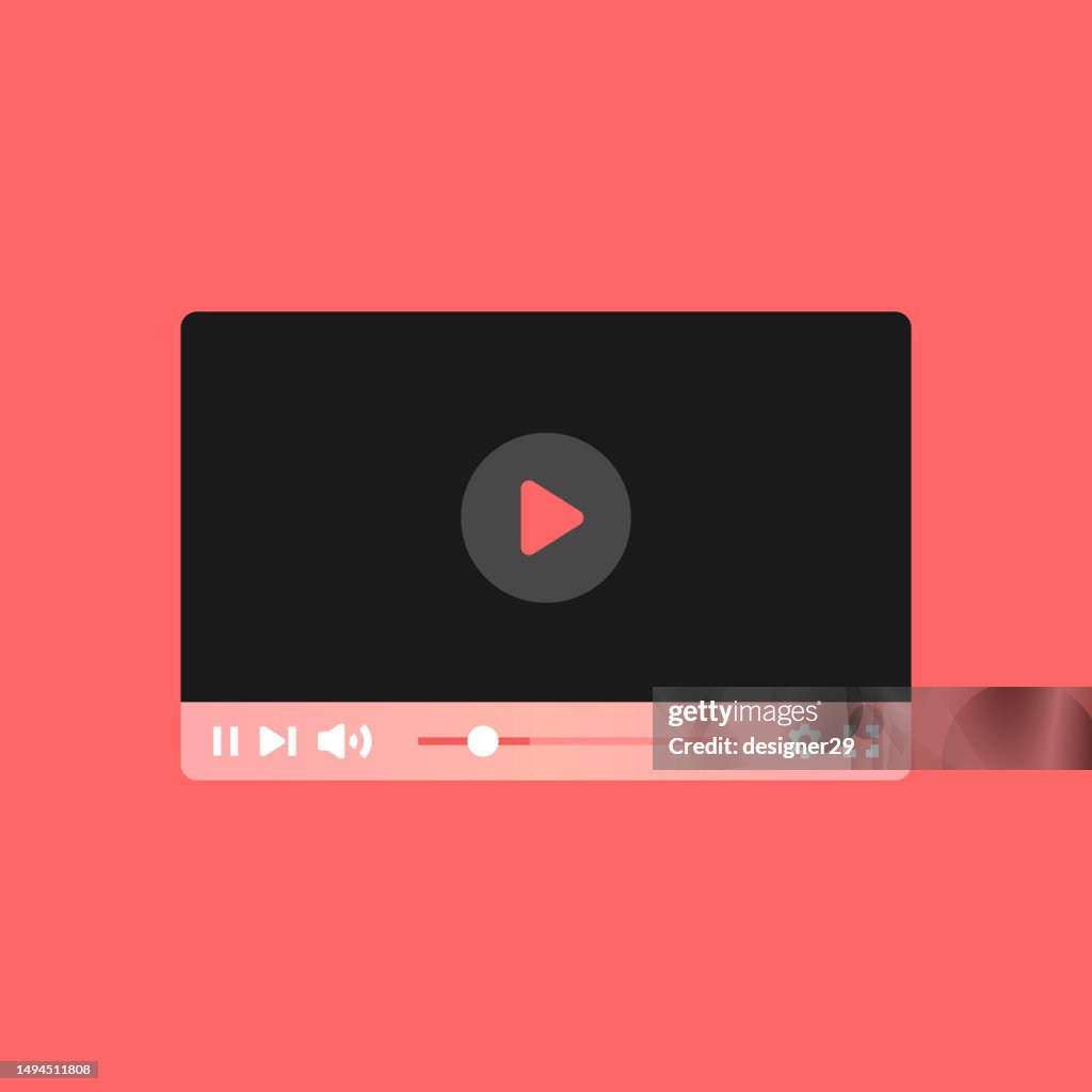 Video Player Template Vector Design.