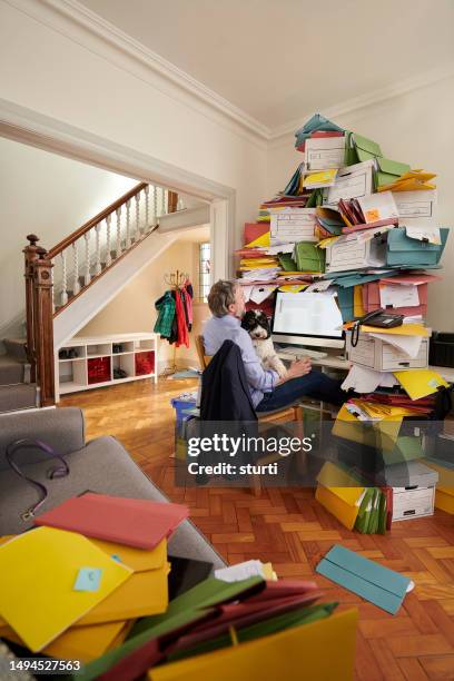 home office blues - lever arch stock pictures, royalty-free photos & images