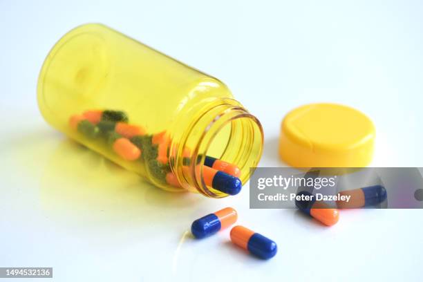 pill bottle on white background - codeine stock pictures, royalty-free photos & images