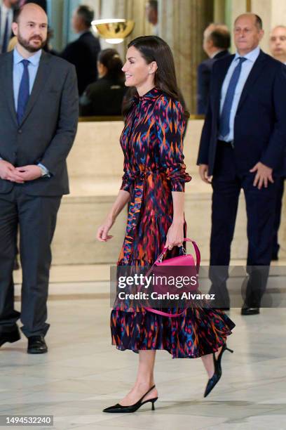 Queen Letizia of Spain attends the Red Cross Fundraising Day at the Circulo de las Bellas Artes on May 30, 2023 in Madrid, Spain.