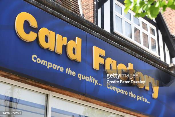 Card FActory External Store Sign on May 2023 in London, England.