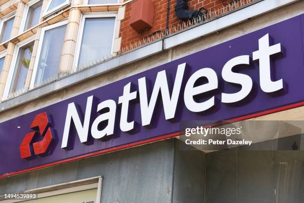 NatWest Bank External Store Sign on May 2023 in London, England.