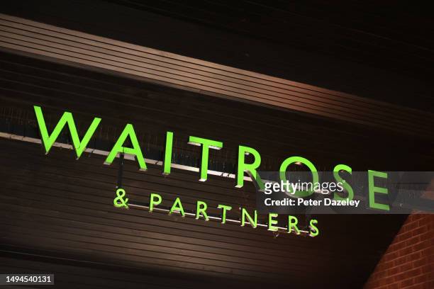 Waitrose External Store Sign on May 2023 in London, England.