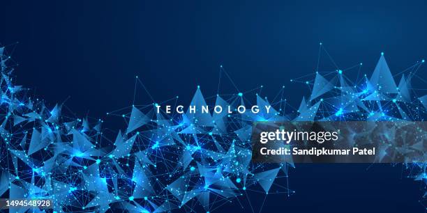science network pattern, connecting lines and dots. - medical technology background stock illustrations