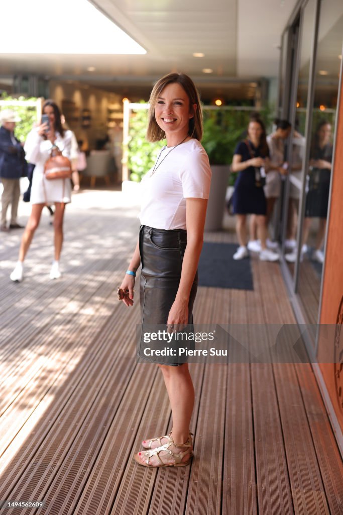 Isabelle Ithurburu attends the 2023 French Open at Roland Garros on Isabelle Ithurburu attends the 2023 French Open at Roland Garros on