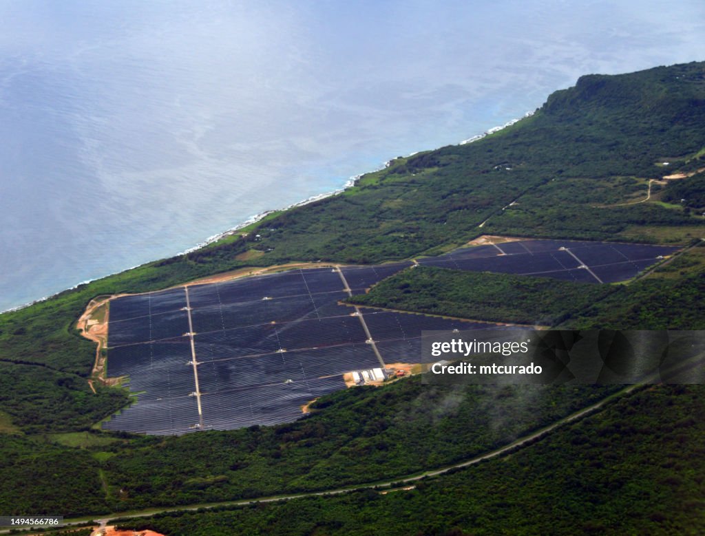Mangilao Solar Power Plant from the air, Guam