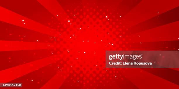 ilustraciones, imágenes clip art, dibujos animados e iconos de stock de abstract colored bright retro background. creative red festive background. - fondo rojo