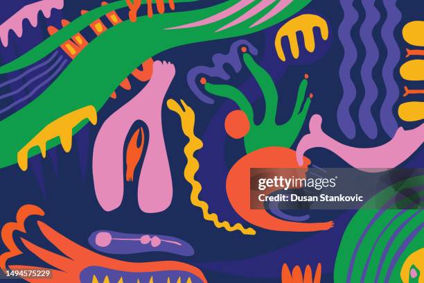stockillustraties, clipart, cartoons en iconen met abstract organic pattern - intern menselijk orgaan