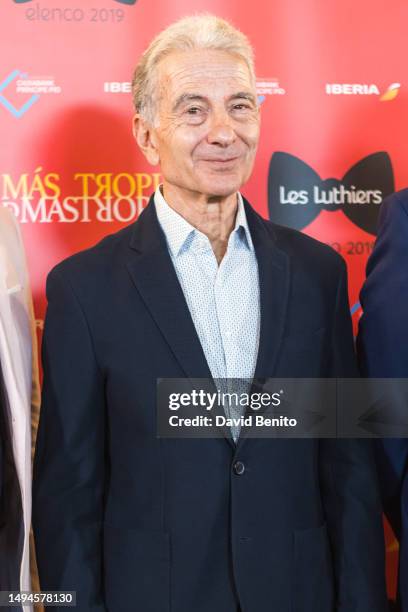 Jorge Maronna of Les Luthiers attends the Les Luthiers Farewell Press Conference at Casa de America on May 30, 2023 in Madrid, Spain.