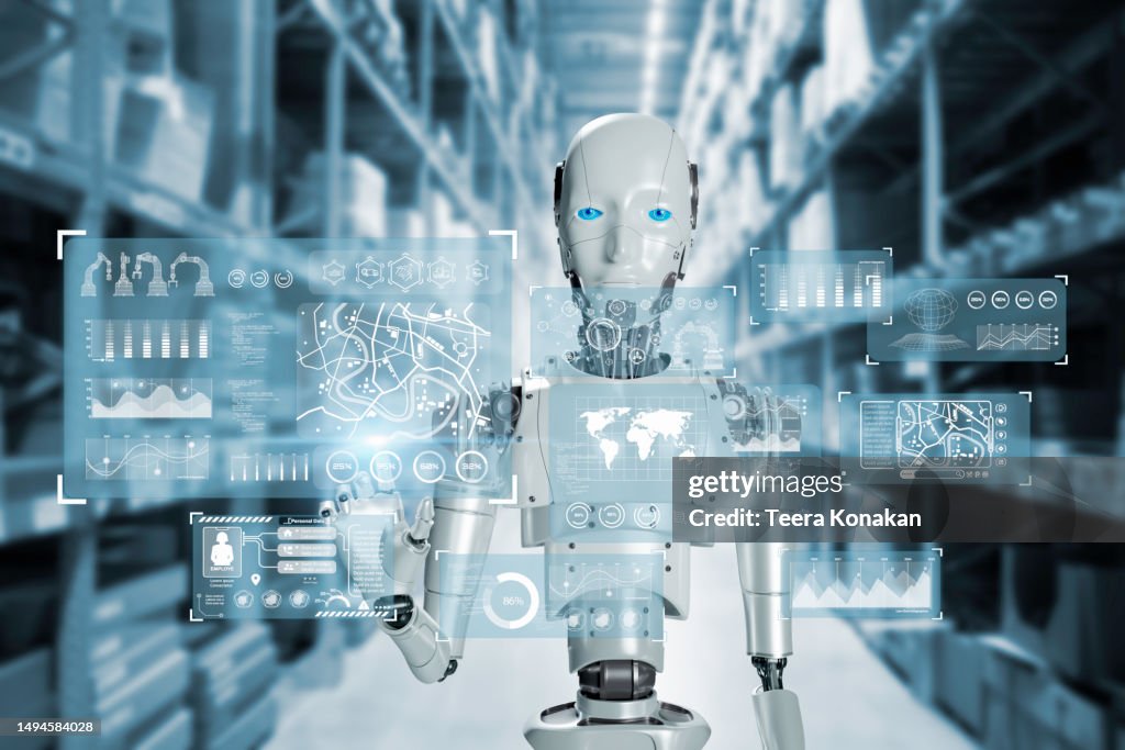 AI technology humanoid robot touch screen UI technology AI interface