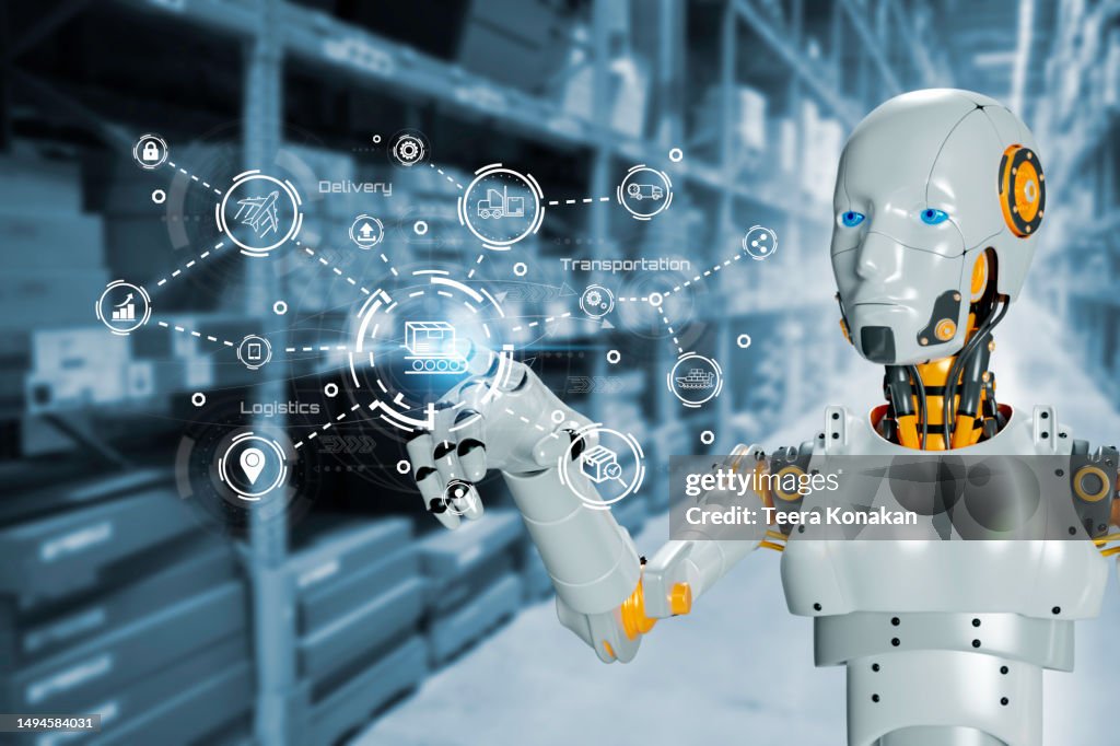 Ai Technology Humanoid Robot Touch Screen Ui Technology Ai Interface ...