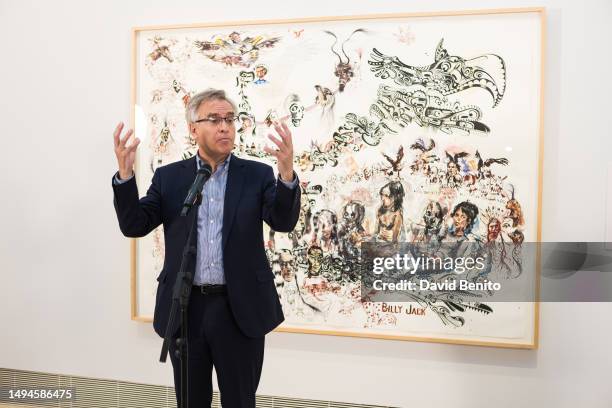 Guillermo Solana attends the "Encuentros: Obras de la Colección TBA21" Press Conference at Thyssen Museum on May 30, 2023 in Madrid, Spain.