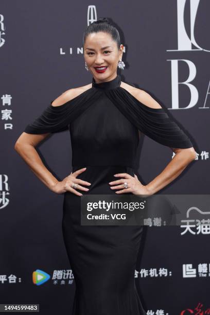 Actress Qu Ying arrives at the red carpet for Harper's Bazaar Annual ICON Party 2023 on May 30, 2023 in Shanghai, China.