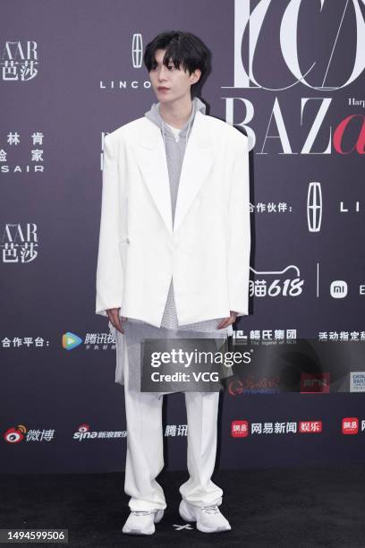 Actor Fan Chengcheng arrives at the red carpet for Harper's Bazaar Annual ICON Party 2023 on May 30, 2023 in Shanghai, China.