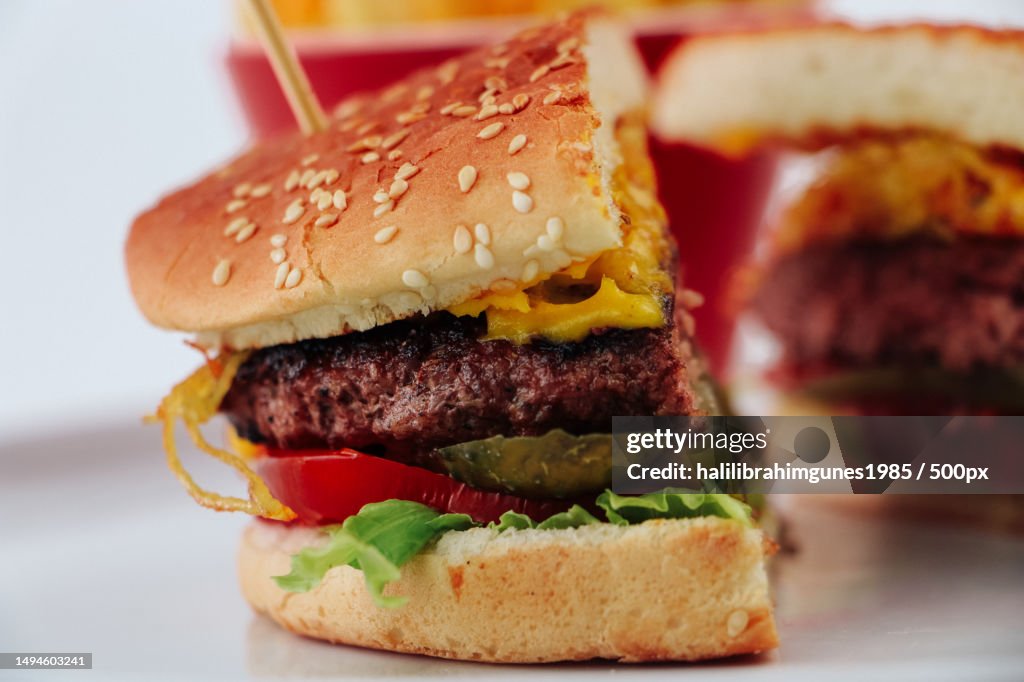 Close-up of burger on table,Ankara,Turkey