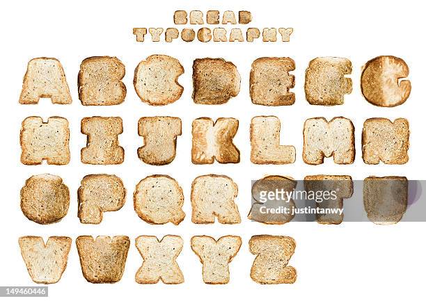 bread typography - buchstaben stock-fotos und bilder