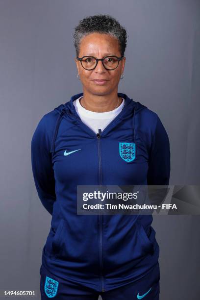 Hope Powell, Technical Advisor of England, poses for a photograph during the official FIFA U-20 World Cup Argentina 2023 portrait session on May 29,...