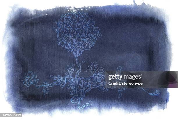 indigo tree - blue morpho stock illustrations