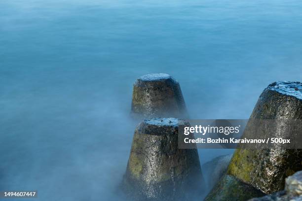 high angle view of rocks in sea,varna,bulgaria - varna bulgaria stock pictures, royalty-free photos & images