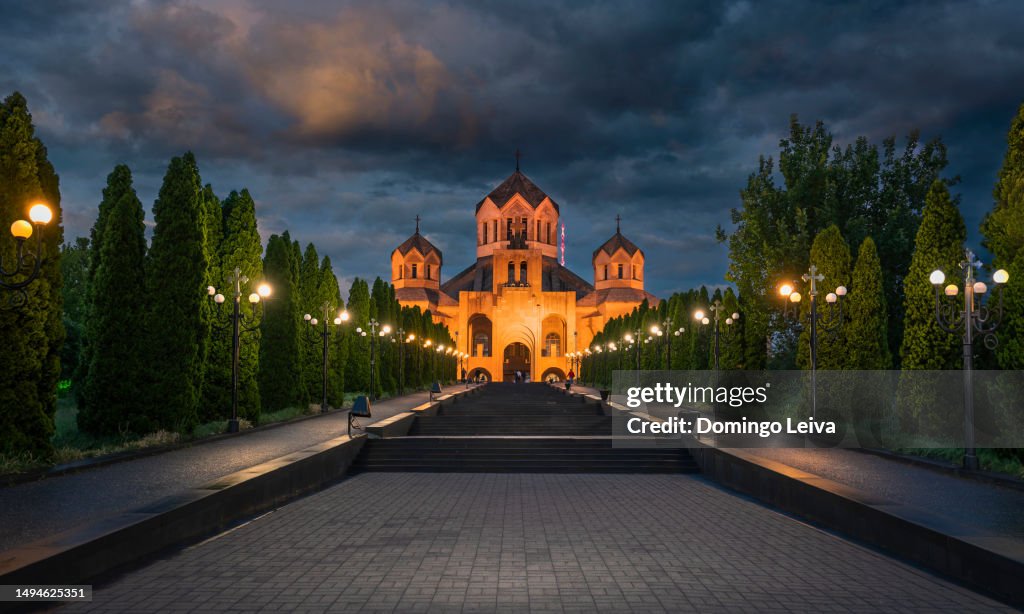 Church of St Gregory the Illuminator at Dusk, Yerevan, Armenia