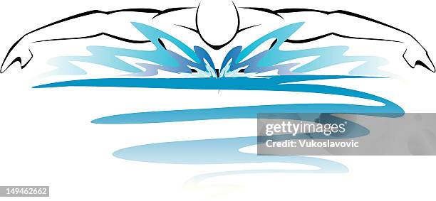 swimmer - butterfly stroke stock illustrations