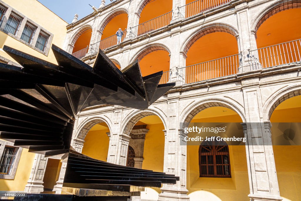 Mexico City, Mexico, Antiguo Colegio De San Ildefonso Escuela Nacional Preparatoria, National Preparatory School, museum courtyard arches, Octavio Paz Marie Jose Tramini memorial sculpture