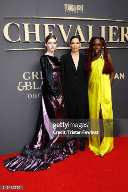 Lucy Boynton, Sian Clifford and Ronke Adekoluejo attend the UK screening of "Chevalier" at Everyman Borough Yards on May 30, 2023 in London, England.