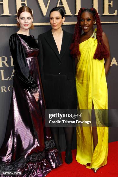 Lucy Boynton, Sian Clifford and Ronke Adekoluejo attend the UK screening of "Chevalier" at Everyman Borough Yards on May 30, 2023 in London, England.