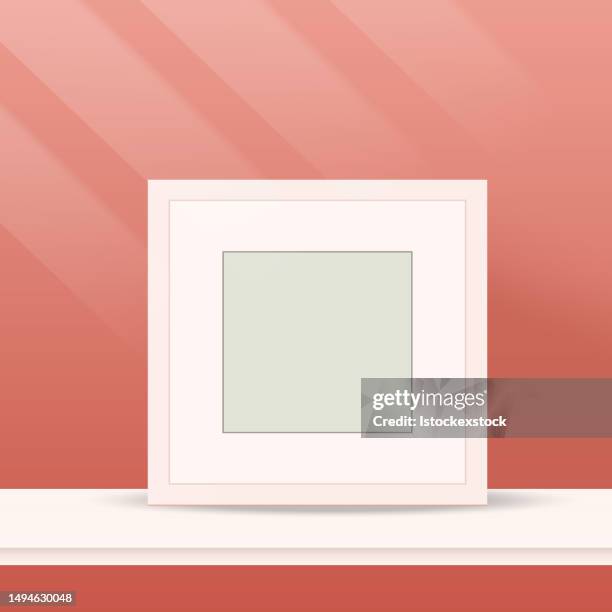 3d background in a home scene with the geometric platform. - white plinth studio stock illustrations