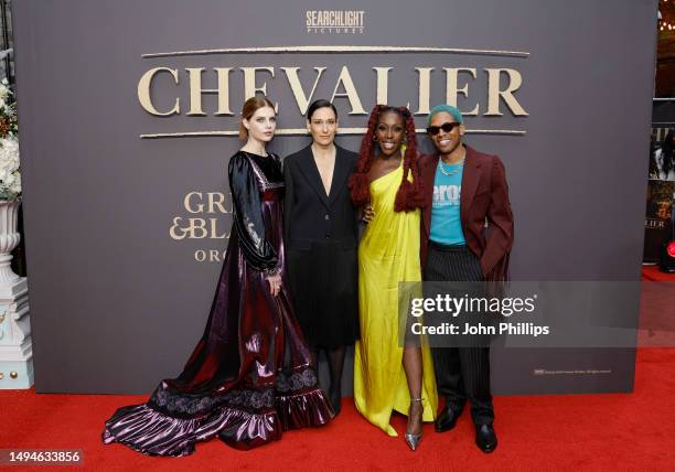 Lucy Boynton, Sian Clifford, Ronke Adekoluejo and Kelvin Harrison Jr attend the gala screening of Searchlight Pictures, "Chevalier" at Everyman...