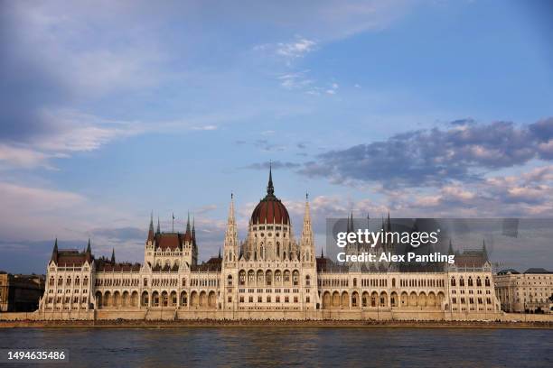 General view of the Hungarian Parliament Building prior to the UEFA Europa League 2022/23 final match between Sevilla FC and AS Roma on May 30, 2023...