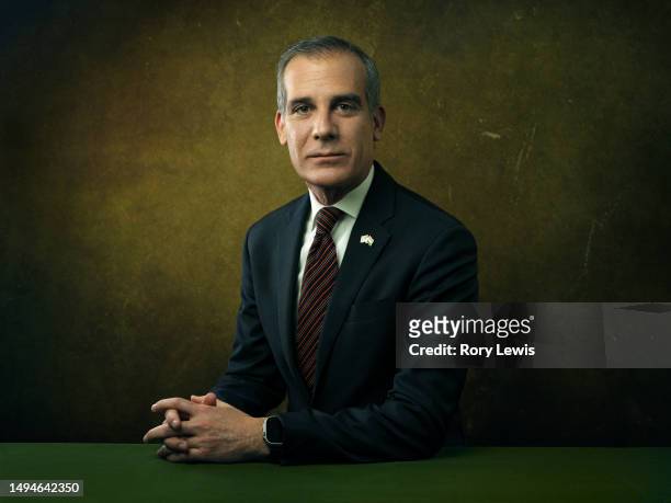 Former mayor of Los Angeles, politician and diplomat who has been the United States Ambassador to India, Eric Garcetti poses for a portrait on March...